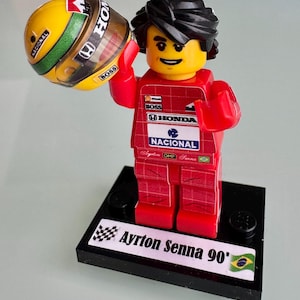 F1 minifigure Pitline Box Ayrton Senna 1990 McLaren world champion