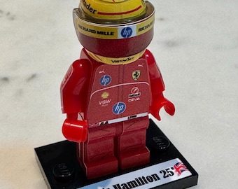 F1 minifigure Ferrari Lewis Hamilton 2025 formula 1 grand prix driver figure driver minifigure