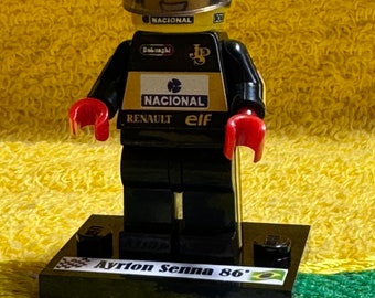 Ayrton Senna Lotus 97T black F1 formula 1 grand prix pilot figure driver suit helmet minifigure minifigure