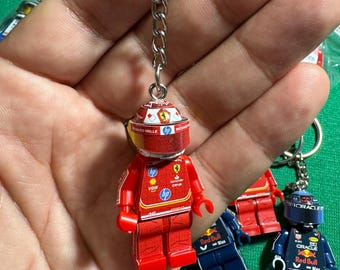 Charles Leclerc Winner GP Monte Carlo key ring 2024 Ferrari F1 formula 1 grand prix pilot figure driver suit helmet minifigure minifigure