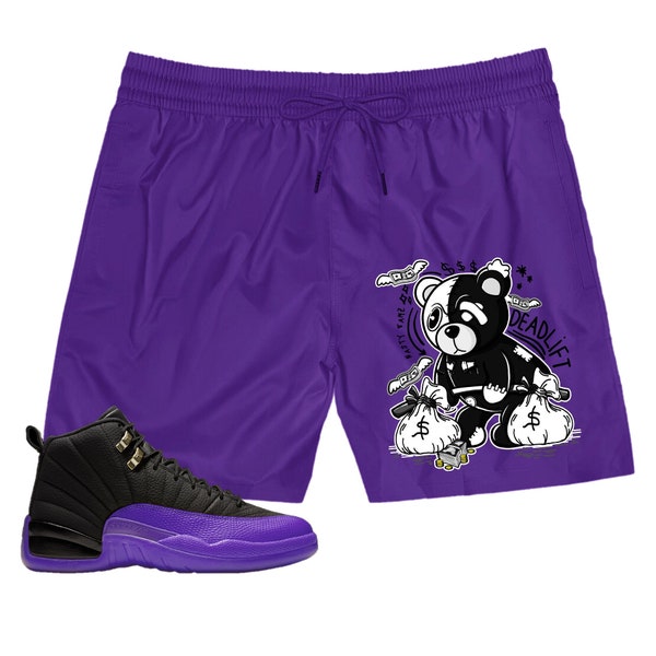 AJ 12 Field Purple Unisex Sport Shorts, Sweatpants Joggers, Deadlift BER, Pants To Match Sneaker