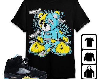 AJ 5 Aqua Unisex T-Shirt, Tee, Sweatshirt, Hoodie, Deadlift BER, Shirt To Match Sneaker