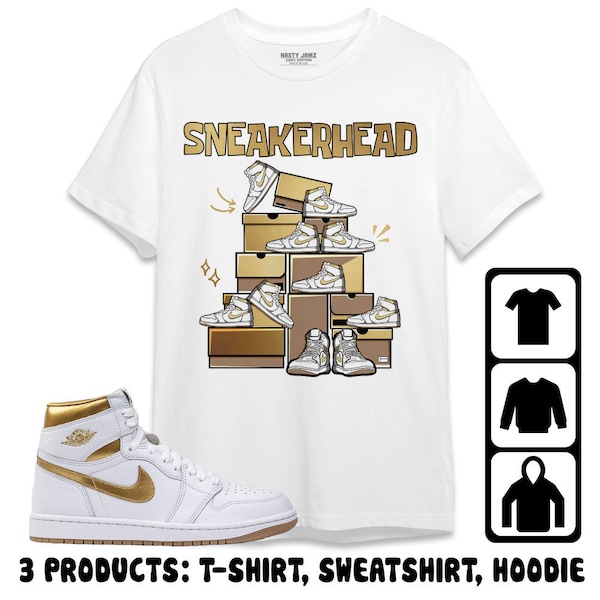 Jordan 1 High OG Metallic Gold Unisex T-Shirt, Sweatshirt, Hoodie, Kick Collection, Shirt To Match Sneaker