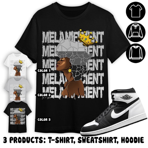 Jordan 1 Retro High OG Black White Unisex Sweatshirt, Hoodie, T-Shirt, Melanificient, Shirt In Ash Grey To Match Sneaker, Juneteenth Shirt