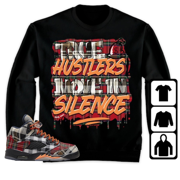 Jordan 5 Plaid Unisex T-Shirt, Tee, Sweatshirt, Hoodie, Move In Silence, Shirt To Match Sneaker