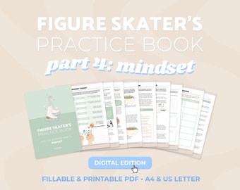 以下が含まれることがあります： 「Figure Skater's Practice Book, Part 4: Mindset」というタイトルのフィギュアスケーターのためのデジタル練習帳。この本は印刷可能なPDFであり、スケーターが精神的なゲームを向上させるのに役立つさまざまなワークシートとエクササイズが含まれています。