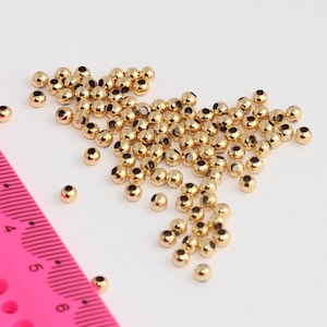 3mm 24k Shiny Gold Beads, Ball Beads, Bracelet Beads, Round Beads, Mini Round Beads, Spacer Beads, Gold Plated Findings, MBGBXB331
