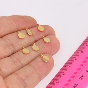 6x8mm 24k Shiny Gold Coin Charms, Stamping Disc, Round Drop Charms, Small Drop Beads,Gold Plated Findings  MBGXP199