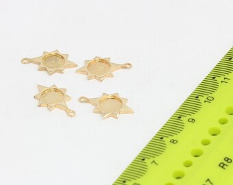 Raw Brass Star Charms, Star Charm, Pole Star, MBGMTE867