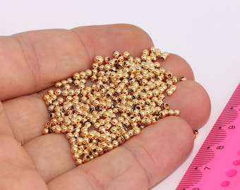 2mm 24k Shiny Gold Beads, Spacer Beads, Hollow Beads, Tiny Spacer Beads, Bracelet Beads, Beads, Gold Plated Findings,   MBGBRT540