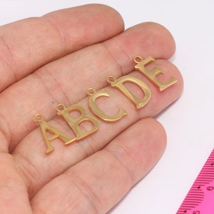 Gold alphabet charms for necklaces best sale