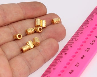 5x6mm 24k Matt Gold Tube Beads, Spacer Tube Beads, Gold Tubes, Mini Round Tubes, Bracelet Beads, Gold Plated Findings, MBGBRT591