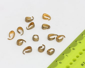 Raw Brass Pinch Bails, Pendant Bails, Charm Pinch Bails, Pendant Connector, Pendant Holder, Bail, Raw Brass Findings,  MBGMTE916