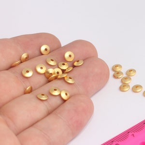 2x6mm 24k Matt Gold Spacer Beads, Rondelle Beads, Gold Spacers, Connector Beads, Matt Gold Bracelet Beads, Gold Plated Findings, MBGMLS681