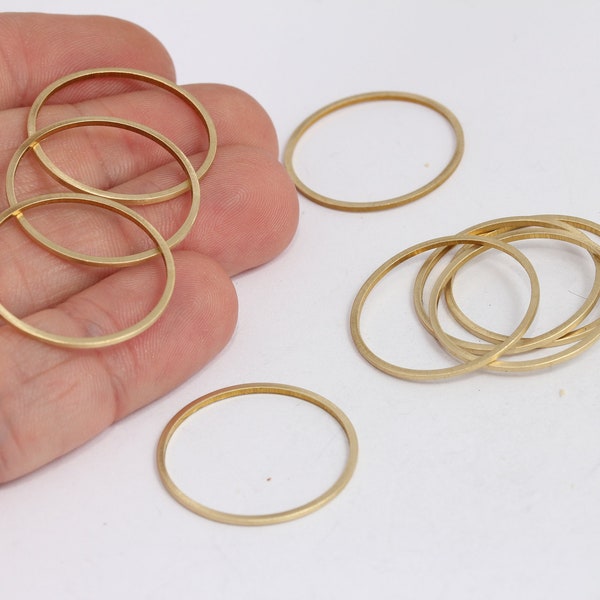 25mm Raw Brass Closed Ring, Connectors, Round Connector, Brass Hoops, Circle Connectors, Circle Charms, Raw Brass Findings, MBGSOM229