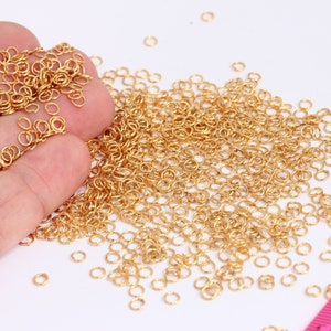 24k Shiny Gold Plated  Jump Rings, Gold Connector, Open Jump Rings, Bulk Gold Jump Rings, Jewelry Making Supplies, MBGCHK496