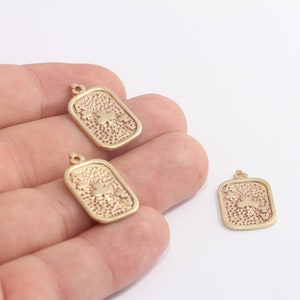 Cartes à jouer en laiton brut 14 x 23 mm, breloques poker, breloques casino, breloques as de trèfle, pendentif cartes de poker, breloques pour jeu de hasard, MBGMLS581-3