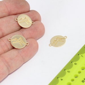 14x19mm Raw Brass Everest Charm, Brass Medallion, Mountain Charm, Medallion, Bracelet Connector, Charm, Traveler Pendant,    MBGMTE892