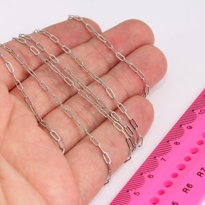 Rhodium Plated Link Chain, Soldered Rolo Chain, Cable Chain, Chunky Chain, Oval Link Chain, Silver Plated Chains  MBGCHK440