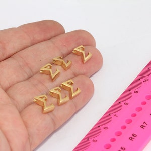 Letra Sigma de oro mate de 24 k (7 x 9 mm), alfabeto griego, símbolo griego, dije Sigma, dijes de letras, letras bañadas en oro, MBGMTE1311