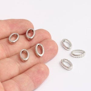 9x14mm Rhodium Plated Oval Ring, Connector, Open Rings, Oval Jump Rings, Silver Crimps, Oval Connectors, Rhodium Findings,  MBGKDR95-3