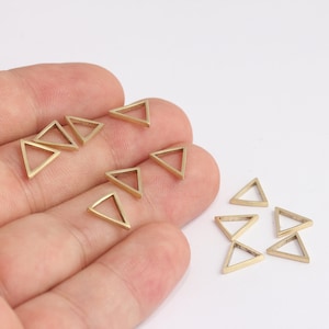 10mm Raw Brass Triangle Shaped Findings, Brass Base, Triangle Ring Shape Findings,  MBGKDR59