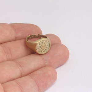 16x17mm rauwe koperen zonring, dikke koperen ring, verstelbare ring, zonzegelring, zonringen, rauwe koperen bevindingen, MBGMLS656