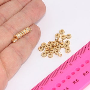 4,5mm Micro Pave Rondelle, Spacer Cz Rondelle, Cz Rondelle Beads, Cz Spacer Beads, White Cz Rondelle,  MBGMLS406