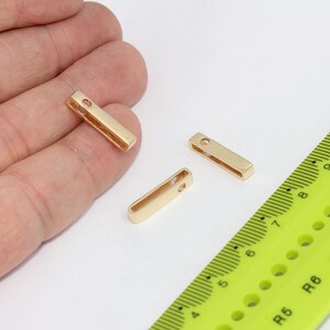 3,5x19mm Raw Brass Rectangle Pendant, Brass Bar Charm, Nameplate Charm, Long Charm, Nameplate Bar, Stamping Blank    MBGMTE893