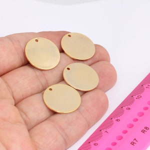 20mm 24k Shiny Gold Round Charms, Round Disc, Personalized Disc, Gold Coins, Medallion, Gold Findings, XC, MBGBRT496