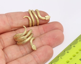 16-17mm Raw Brass Snake Rings, Wrap Around Rings, Wrap Snake Band Rings,Raw Brass Findings, MBGCHK660