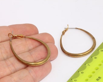 32x45mm Raw Brass Earring Hoops, Bungel Oorbellen, Hoop Oorbellen, Teardrop Oorbellen, Raw Brass Oorbellen, MBGCHK538