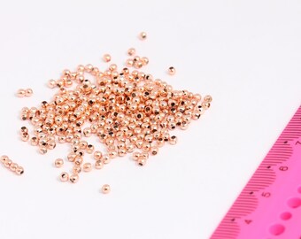 2,5mm Rose Gold Plated Beads, Spacer Beads, Hollow Beads,Findings  MBGROSE359