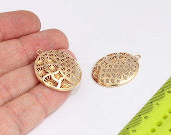 Raw Brass Flower Of Life, Yoga Necklace, Harmony Charms, Flower Of Life Pendant, Zen Charms, Raw Brass Findings MBGSOM198