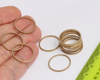 Raw Brass  Rings, Connector Charms,  Connector, Simple Rings, Raw Brass Hoops, Raw Brass Findings,  MBGCHK376