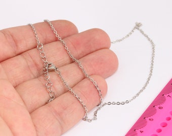 ロジウムメッキネックレス、シルバータイニーチェーン、完成品チェーンネックレス、ジュエリーメイキング、既製ネックレス、シルバーメッキネックレス、MBGCHK471