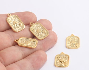 14x23mm 24k Shiny Gold Playing Card, Poker Charms, Casino Charms, Ace of Clubs Charm, Poker Cards Pendant, Gambling Charm, MBGMLS581-1