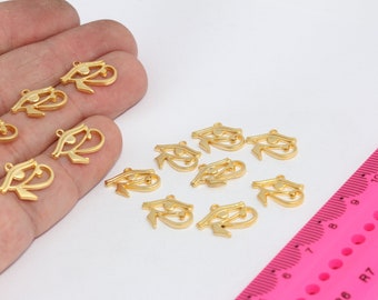 Ojo egipcio de oro mate de 24 k, dijes del Ojo de Horus, collar de Ra, colgante del Ojo de Horus, dijes para pulsera, dijes chapados en oro, MBGMTE876
