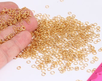 24k Shiny Gold Plated Jump Rings, Gold Connector, Open Jump Rings, Bulk Gold Jump Rings, Jewelry Making Supplies, MBGCHK496