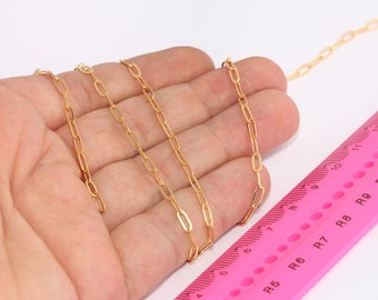 3,5x9,5mm 24k Shiny Gold Link Chain, Gold Bar Chain, Gold Cable Chain, Tiny Oval Link Chain, Chains, Gold Plated Findings, MBGBXB352