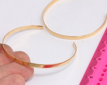 24k glänsande guldpläterat guldmanschettarmband Öppet manschettarmband, platt armband, guldpläterade detaljer, MBGCHK400-2