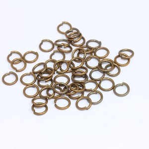Anelli di salto in bronzo antico 8 x 1,2 mm, anelli di salto aperti con connettore in bronzo, anelli di salto resistenti, anelli di salto sfusi, accessori per la creazione di gioielli, MBGDOM58