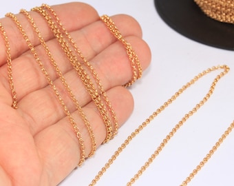 2mm Raw Brass Rolo Chain, Unsoldered Chain, Bulk Lot Chain, Unsoldered Chain, Brass Link Chain, Chains, Raw Brass Chains, MBGKPT50-1