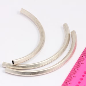 Antique Silver Curved Tubes, Tube Charms, Curved Tubes, Tube Necklace, Necklace Pendant, Silver Plated Findings  MBGCHK382