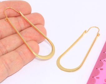 22x52mm 24k Shiny Gold Hoop Earrings, Drop Earrings, Chandelier Earrings, Large Drop  Hoops, Teardrop Hoops, Gold Drop Earrings, MBGCHK15-2