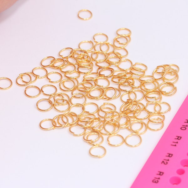 20 Ga 7mm 24k Shiny Gold Jump Rings, Gold Connector, Open Jump Rings, Jewelry Making Supplies, MBGDOM5