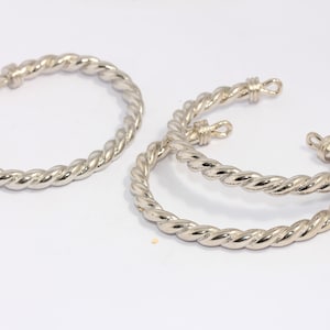 6mm Rhodium Plated Bracelet Cuff, Vintage Braided Bracelet, Adjustable Bracelets, Silver Braided Cuff, Silver Plated Findings, MBGCHK72-1