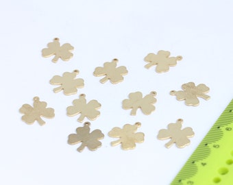 13x16mm Raw Brass Clover Charms, Clover Pendant, Clover   MBGSOM284