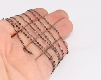 1,5x2mm Gunmetal Plated Rolo Chain, Black Soldered Chain,  MBGKPT17-2