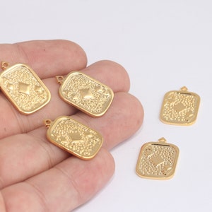 14x23mm 24k Shiny Gold Playing Card, Poker Charms, Casino Charms, Ace of Clubs Charm, Poker Cards Pendant, Gambling Charm, MBGMLS712-1